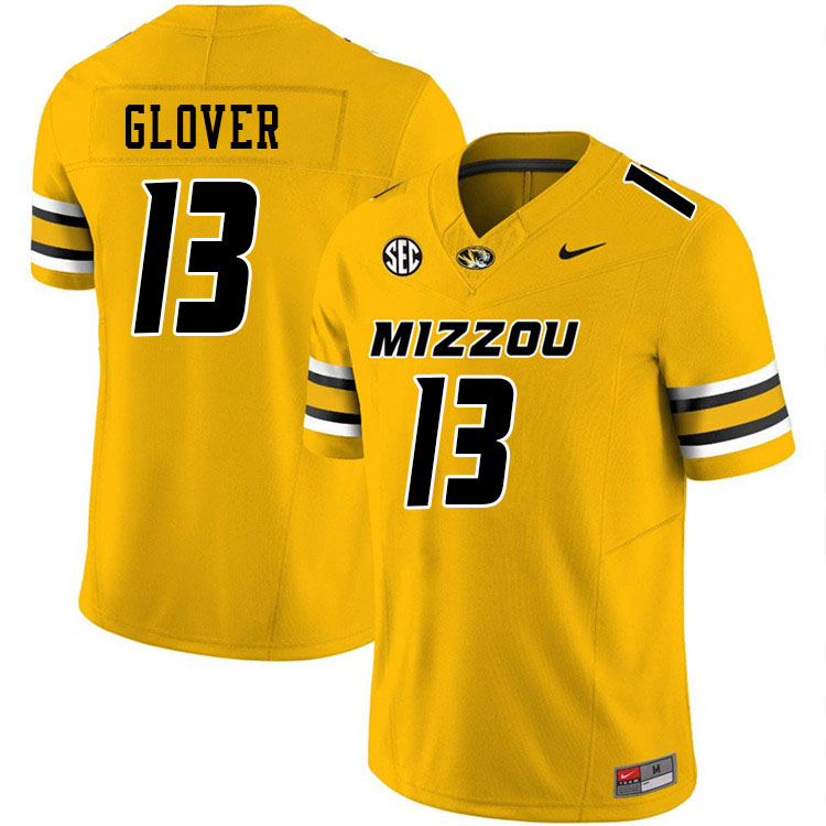 Men #13 Aidan Glover Missouri Tigers College Football Jerseys Stitched-Gold